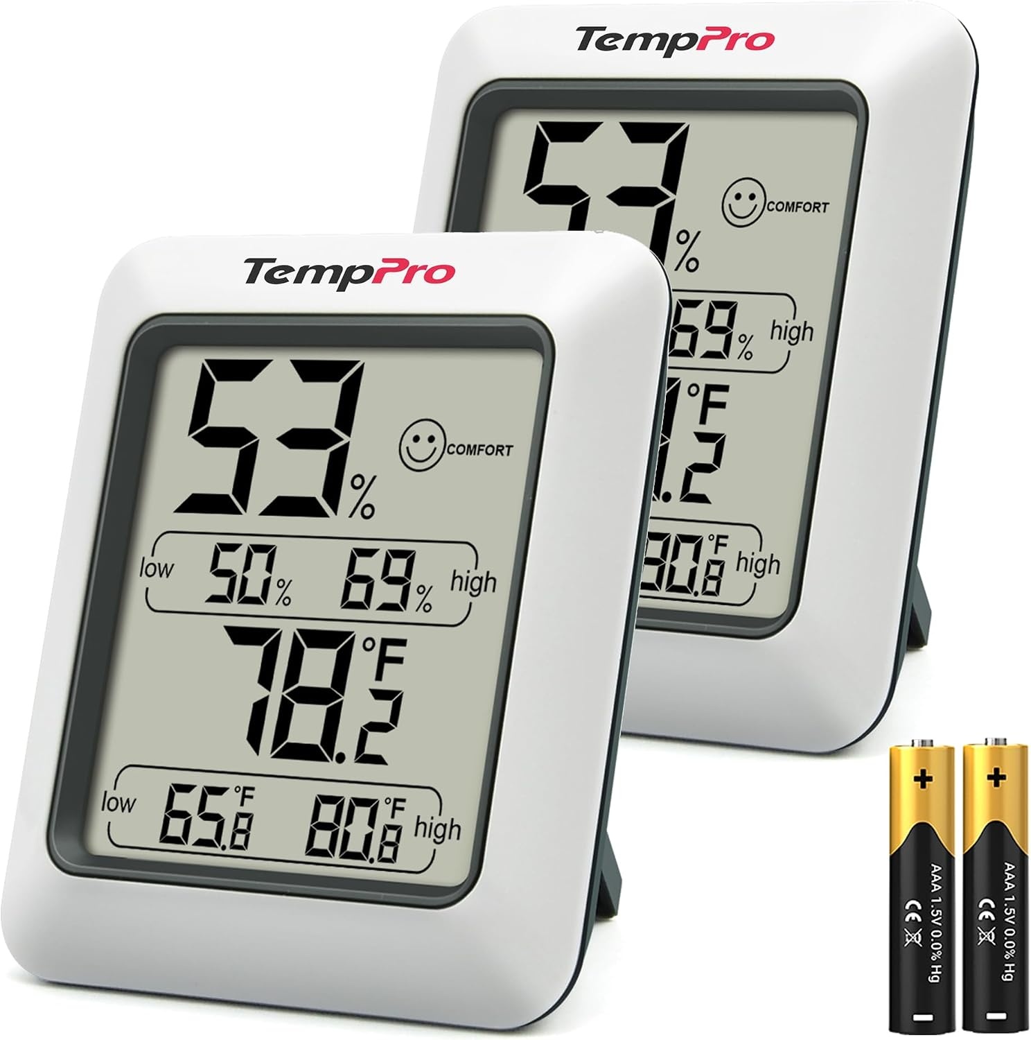 image:imageTempPro Hygrometer Thermometer for House Bluetooth Room Indoor Greenhouse Thermometer Monitor Up to 260FT Backlit Humidity Meter Temperature Sensor with 2Year Data ExportPreviously ThermoPro2