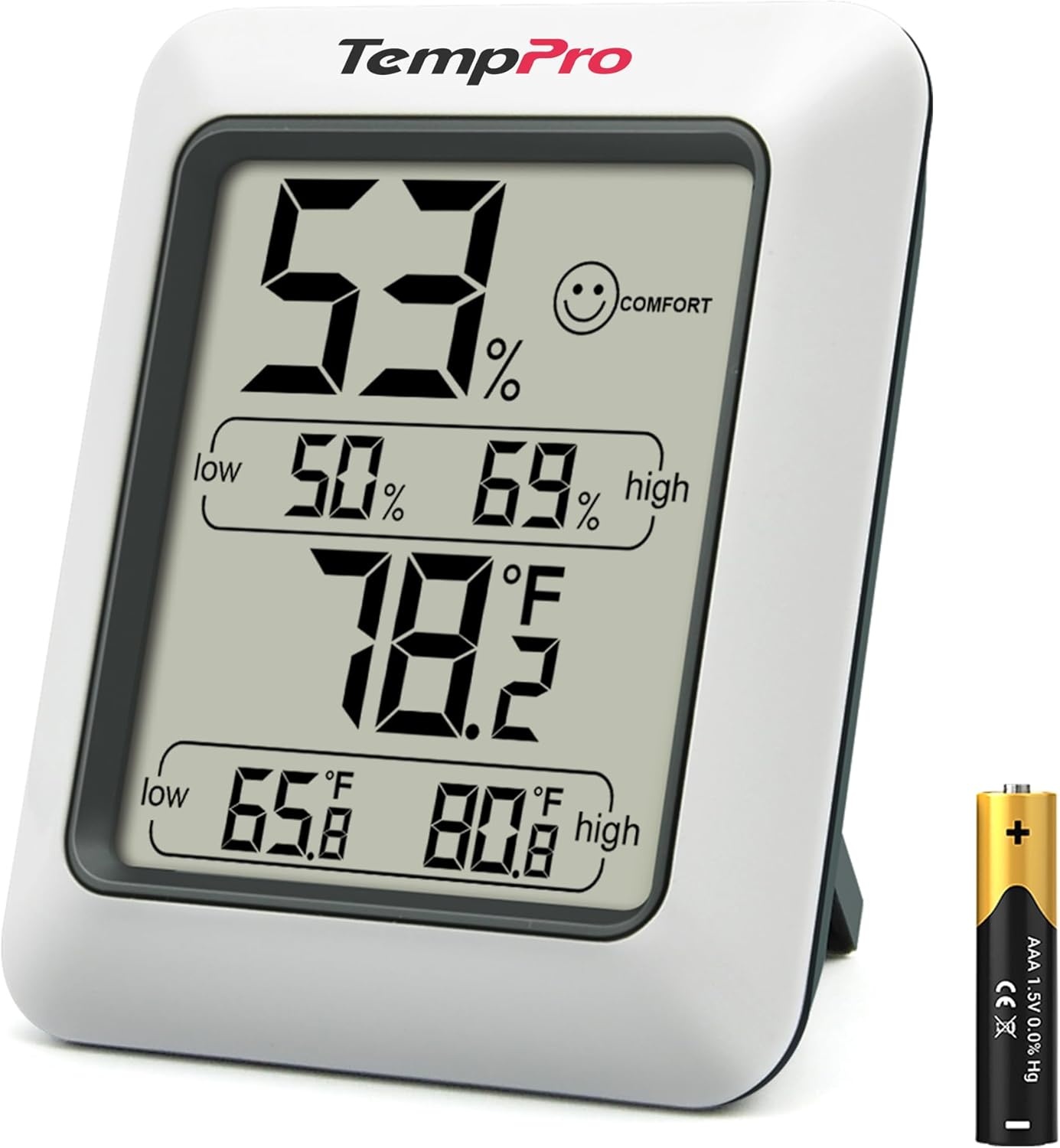 image:imageTempPro Hygrometer Thermometer for House Bluetooth Room Indoor Greenhouse Thermometer Monitor Up to 260FT Backlit Humidity Meter Temperature Sensor with 2Year Data ExportPreviously ThermoPro1