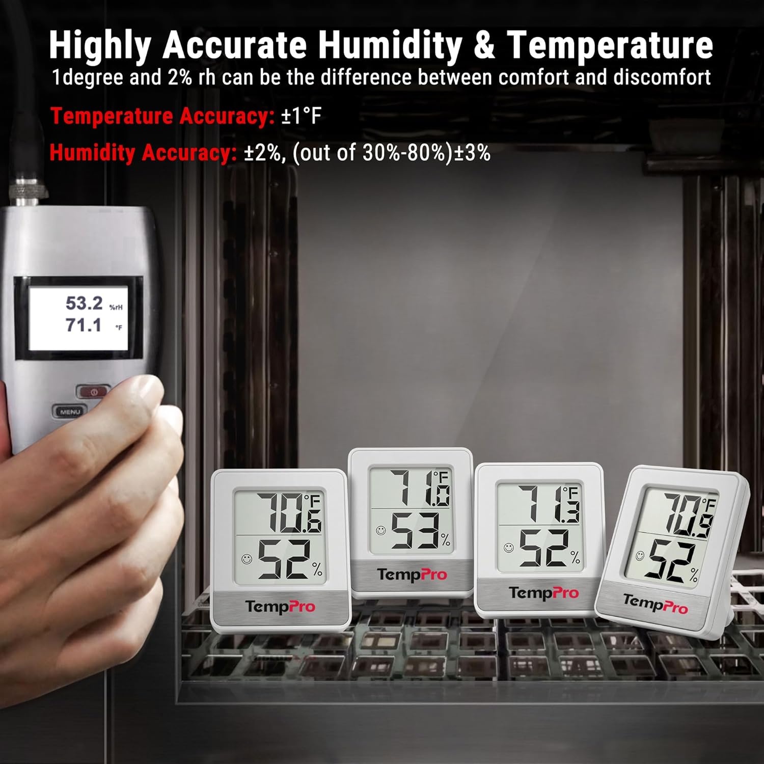 image:imageTempPro Indoor Outdoor Thermometer Wireless 500FT Outside Greenhouse Thermometer with Temperature Sensor Temperature Monitor for Patio Reptile House Home Baby Room Previously ThermoPro Outside Greenhouse Thermometer with Temperature Sensor Temperature Monitor for Patio Reptile House Home Baby RoomWhite Indoor Thermometer
