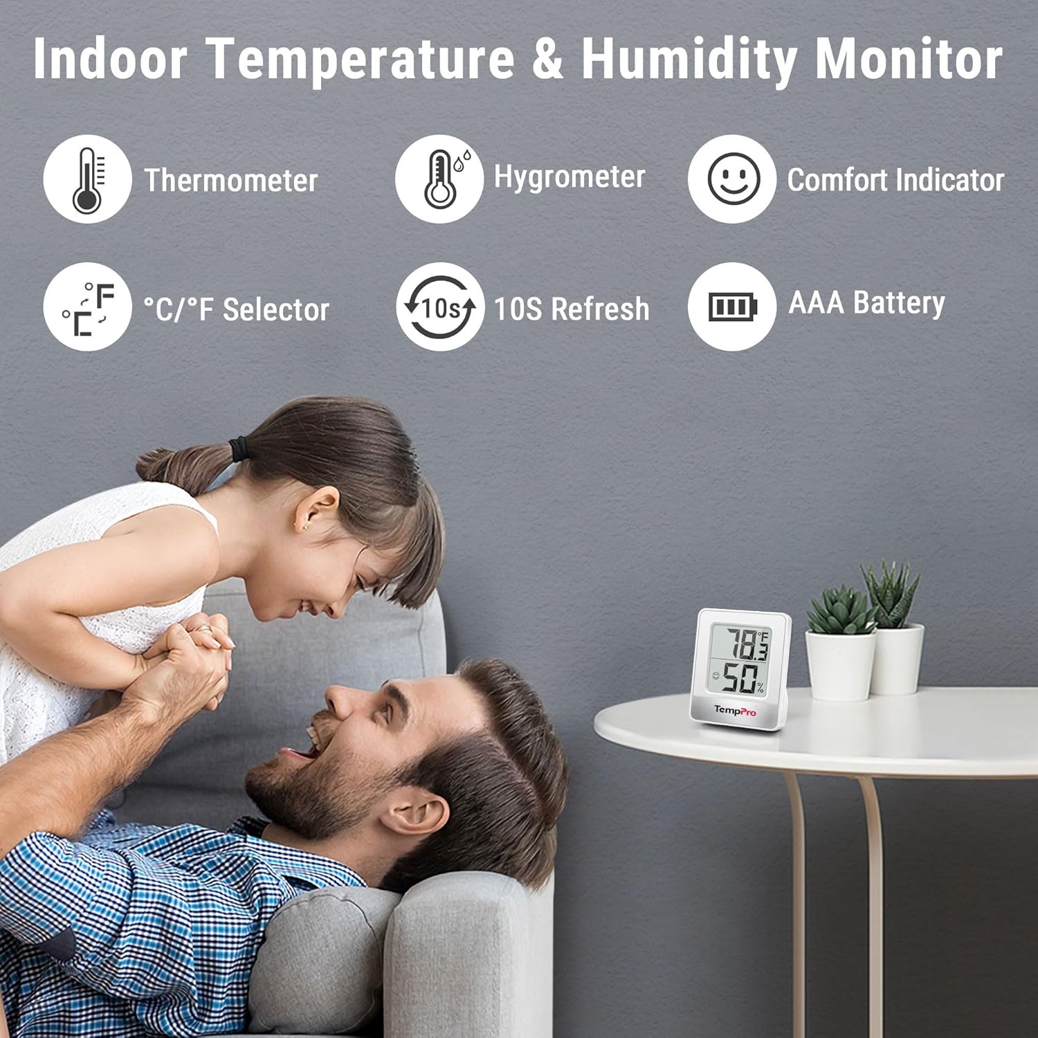 image:imageTempPro Indoor Outdoor Thermometer Wireless 500FT Outside Greenhouse Thermometer with Temperature Sensor Temperature Monitor for Patio Reptile House Home Baby Room Previously ThermoPro Outside Greenhouse Thermometer with Temperature Sensor Temperature Monitor for Patio Reptile House Home Baby RoomWhite Indoor Thermometer