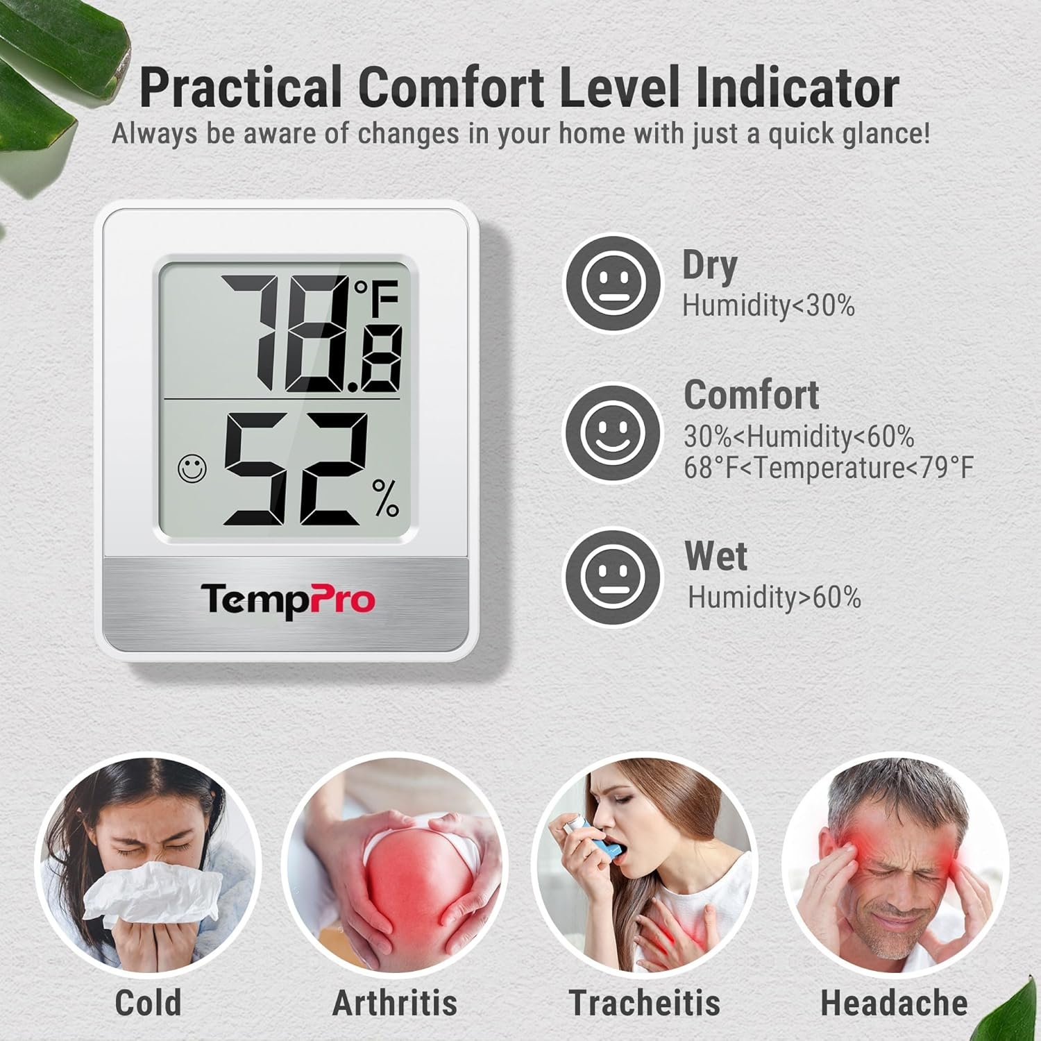 image:imageTempPro Indoor Outdoor Thermometer Wireless 500FT Outside Greenhouse Thermometer with Temperature Sensor Temperature Monitor for Patio Reptile House Home Baby Room Previously ThermoPro Outside Greenhouse Thermometer with Temperature Sensor Temperature Monitor for Patio Reptile House Home Baby RoomWhite Indoor Thermometer