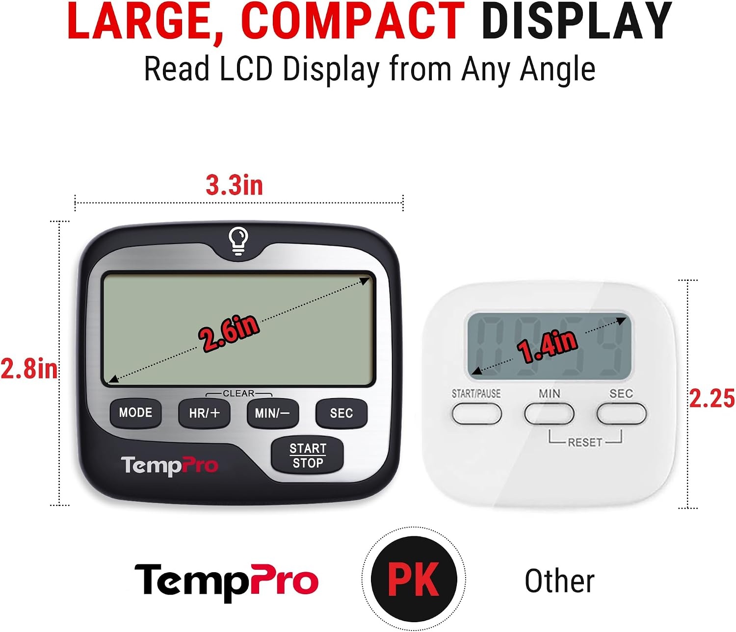 image:imageTempPro TM01 Kitchen Timers for Cooking with Count Up Countdown Timer Digital Timer for Kids Students with Touch Backlight Study Timers for Classroom Teacher SuppliesPreviously ThermoProDigital Timer 1 Pack