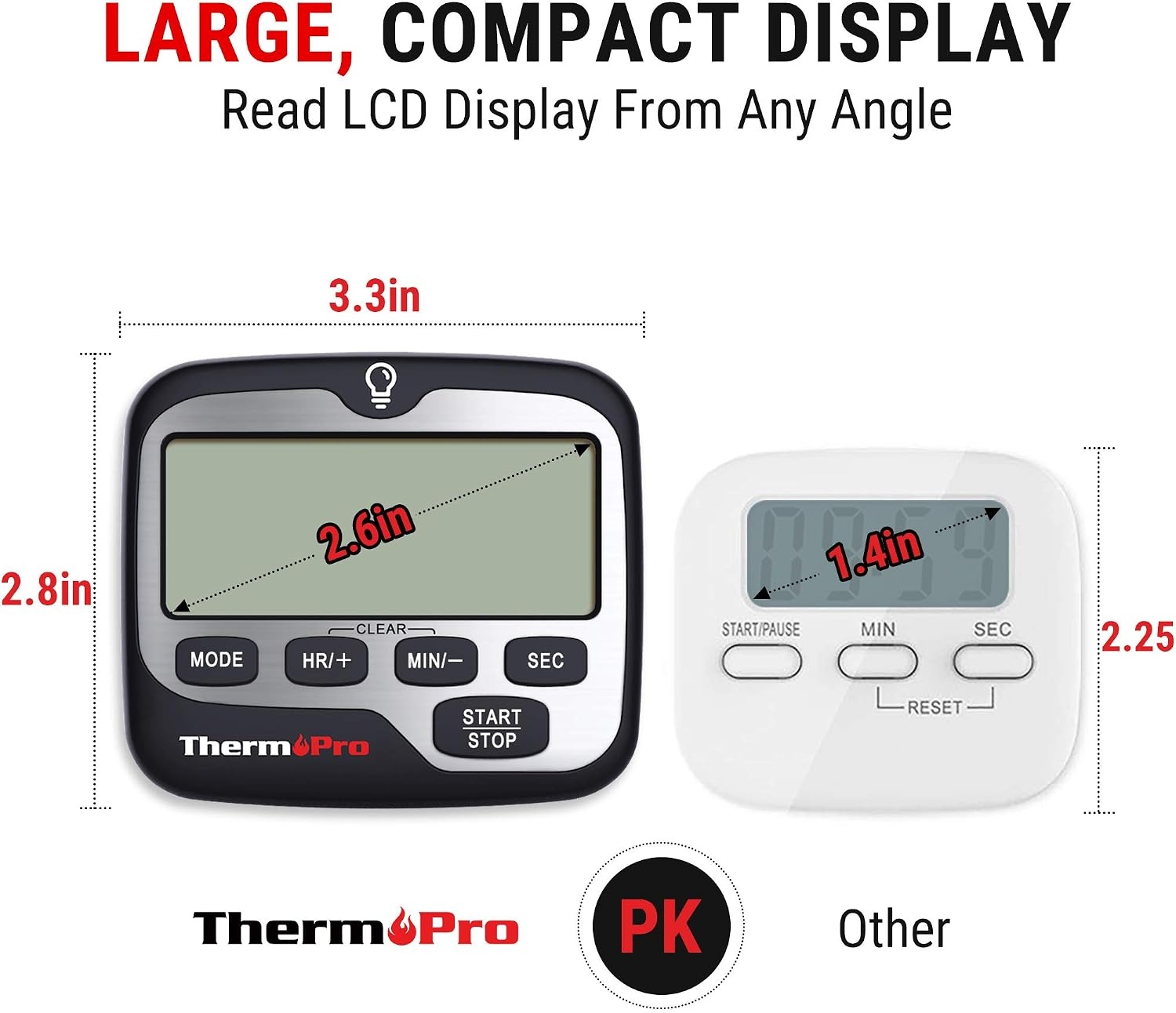 image:imageTempPro TM01 Kitchen Timers for Cooking with Count Up Countdown Timer Digital Timer for Kids Students with Touch Backlight Study Timers for Classroom Teacher SuppliesPreviously ThermoProDigital Timer 2 Pack