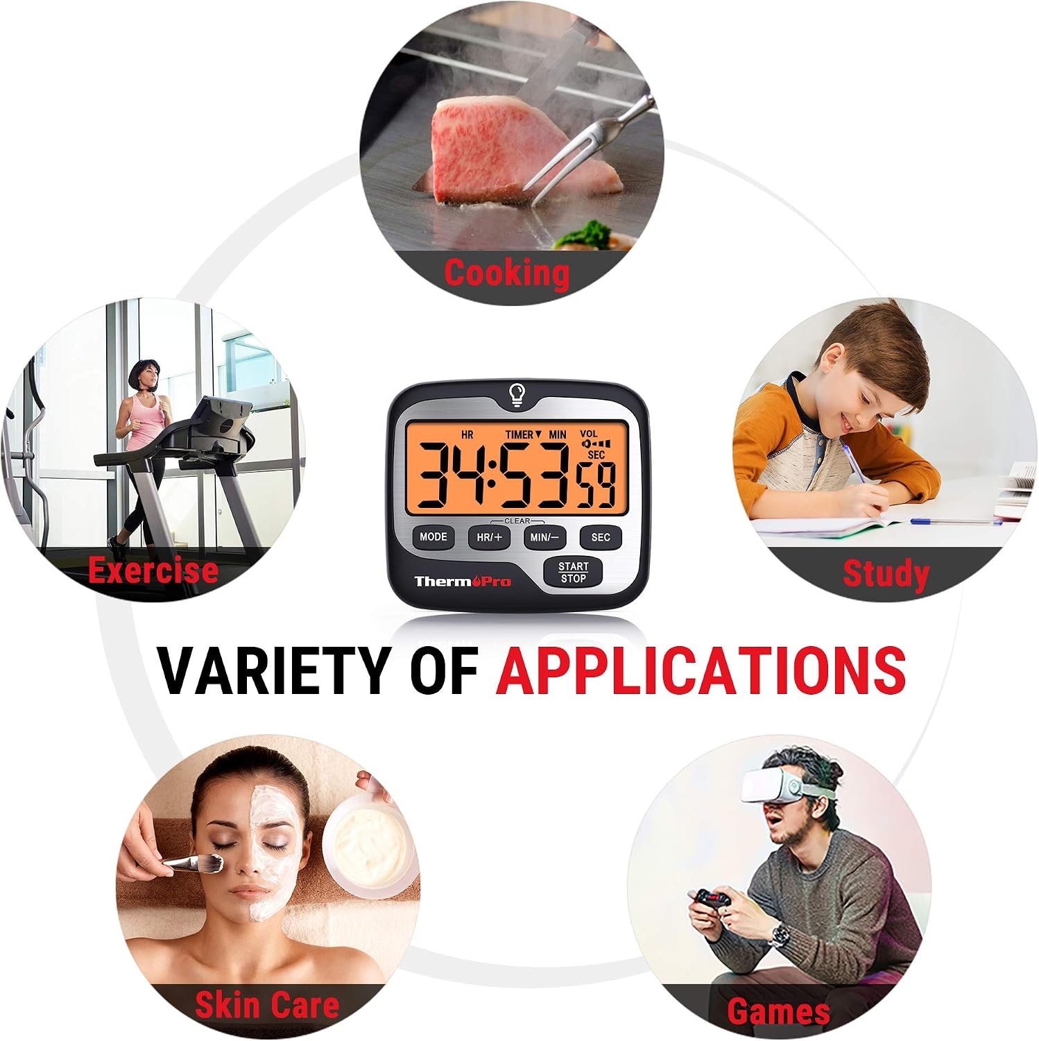 image:imageTempPro TM01 Kitchen Timers for Cooking with Count Up Countdown Timer Digital Timer for Kids Students with Touch Backlight Study Timers for Classroom Teacher SuppliesPreviously ThermoProDigital Timer 2 Pack