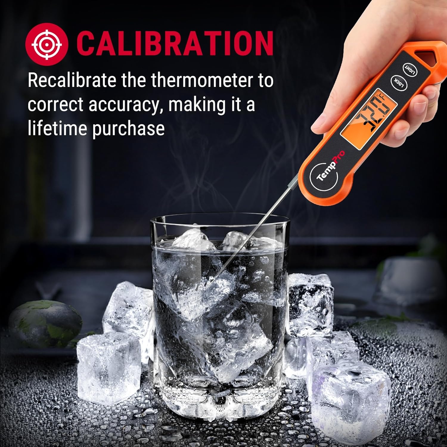 image:imageTempPro TP19H 1 Sec Digital Meat Thermometer for Cooking Instant Read Food Thermometer with Motion Wake for BBQ Grill Oil Fry Candy Gifts for Men Dad Husband Previously ThermoProBrightorange