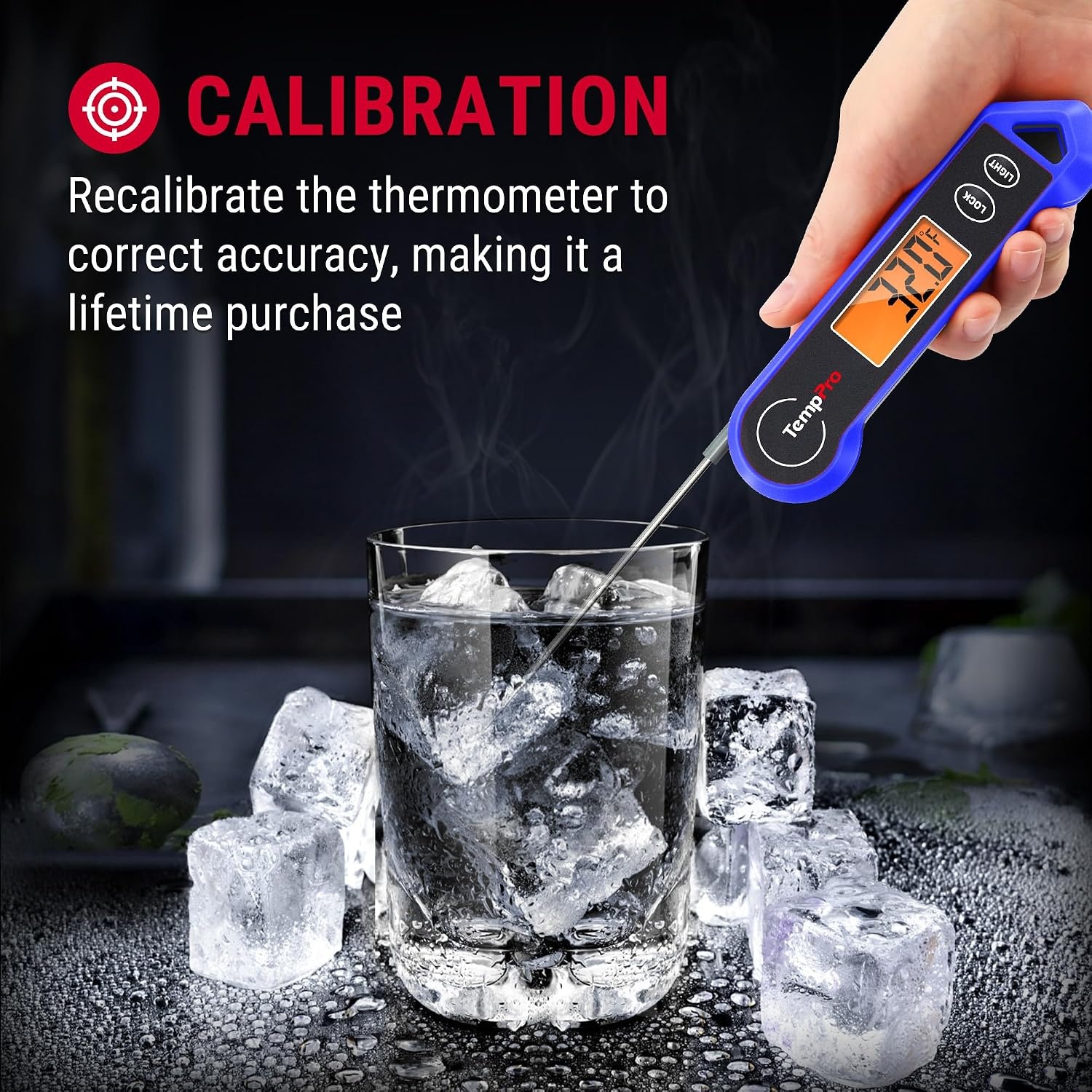 image:imageTempPro TP19H 1 Sec Digital Meat Thermometer for Cooking Instant Read Food Thermometer with Motion Wake for BBQ Grill Oil Fry Candy Gifts for Men Dad Husband Previously ThermoProBlue