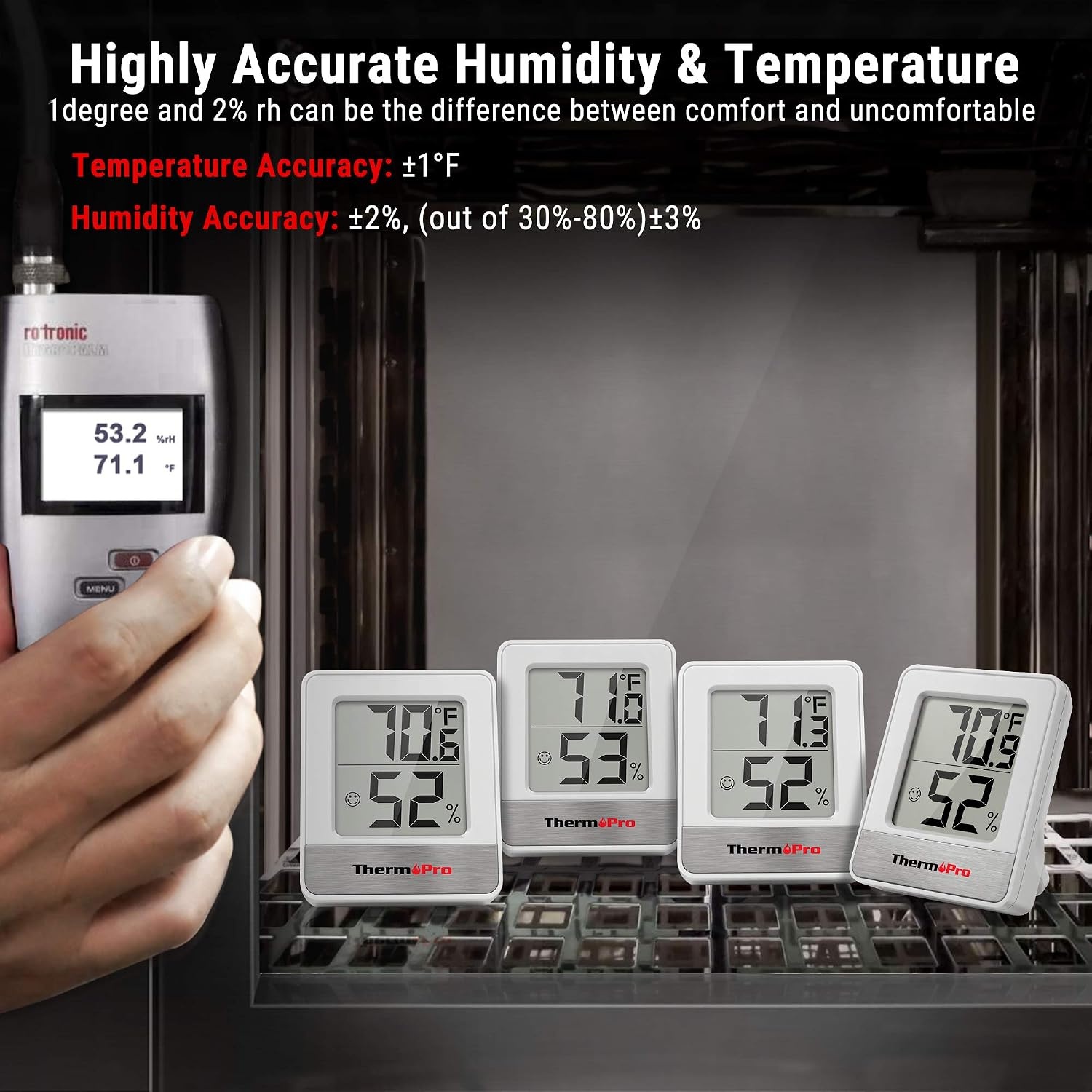 image:imageTempPro TP49 Digital Hygrometer Indoor Thermometer Humidity Meter Room Thermometer with Temperature and Humidity Monitor Mini Hygrometer Previously ThermoProWhite Indoor Thermometer