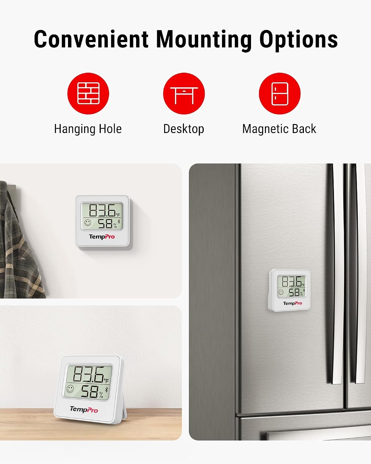 image:imageTempPro TempAir Bluetooth Digital Hygrometer Indoor Thermometer of 260FT Humidity Meter with Smart App Room Thermometer Humidity Gauge with Temperature Humidity Sensor3