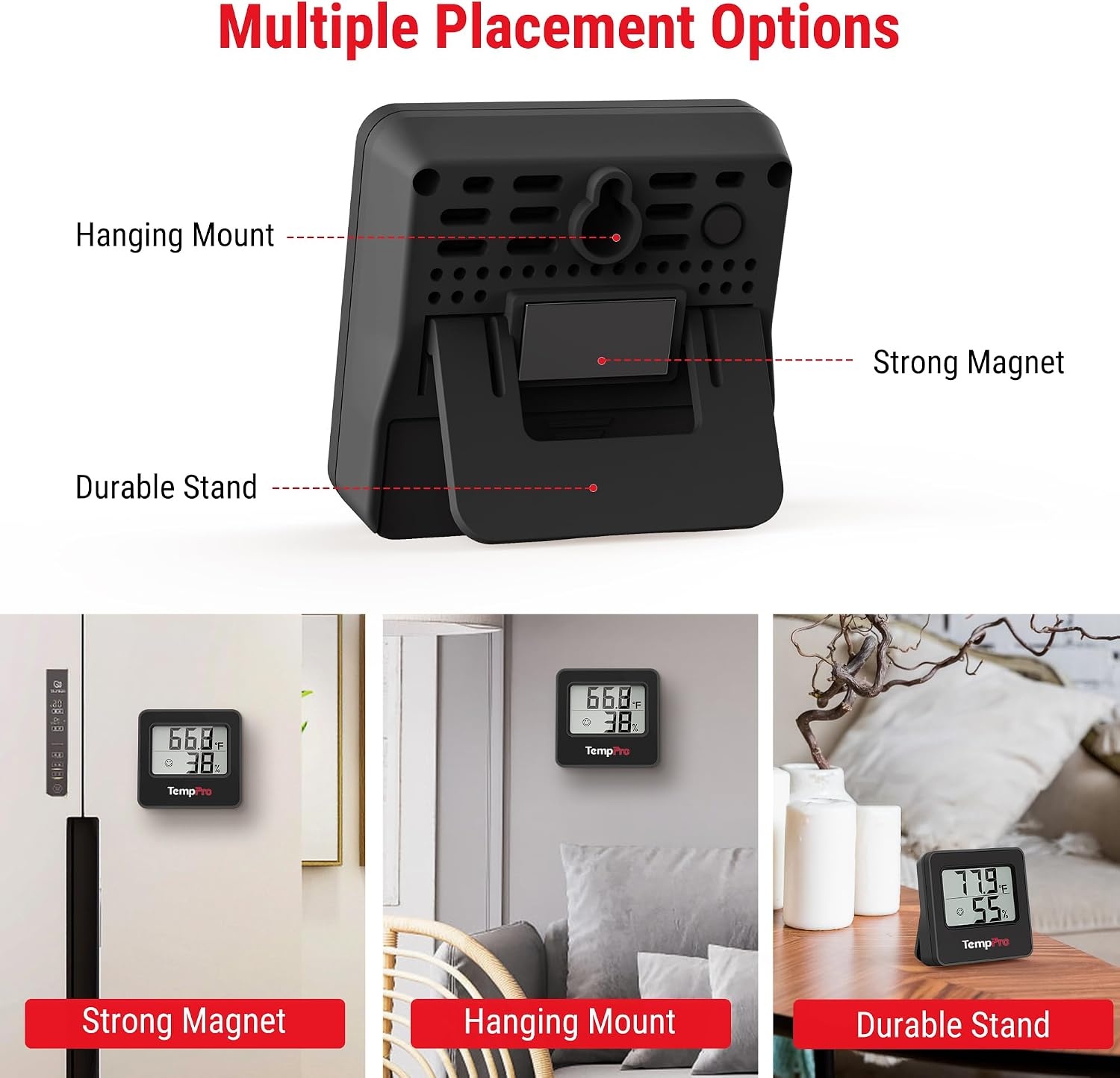 image:imageTempPro TempAir Bluetooth Digital Hygrometer Indoor Thermometer of 260FT Humidity Meter with Smart App Room Thermometer Humidity Gauge with Temperature Humidity Sensor1