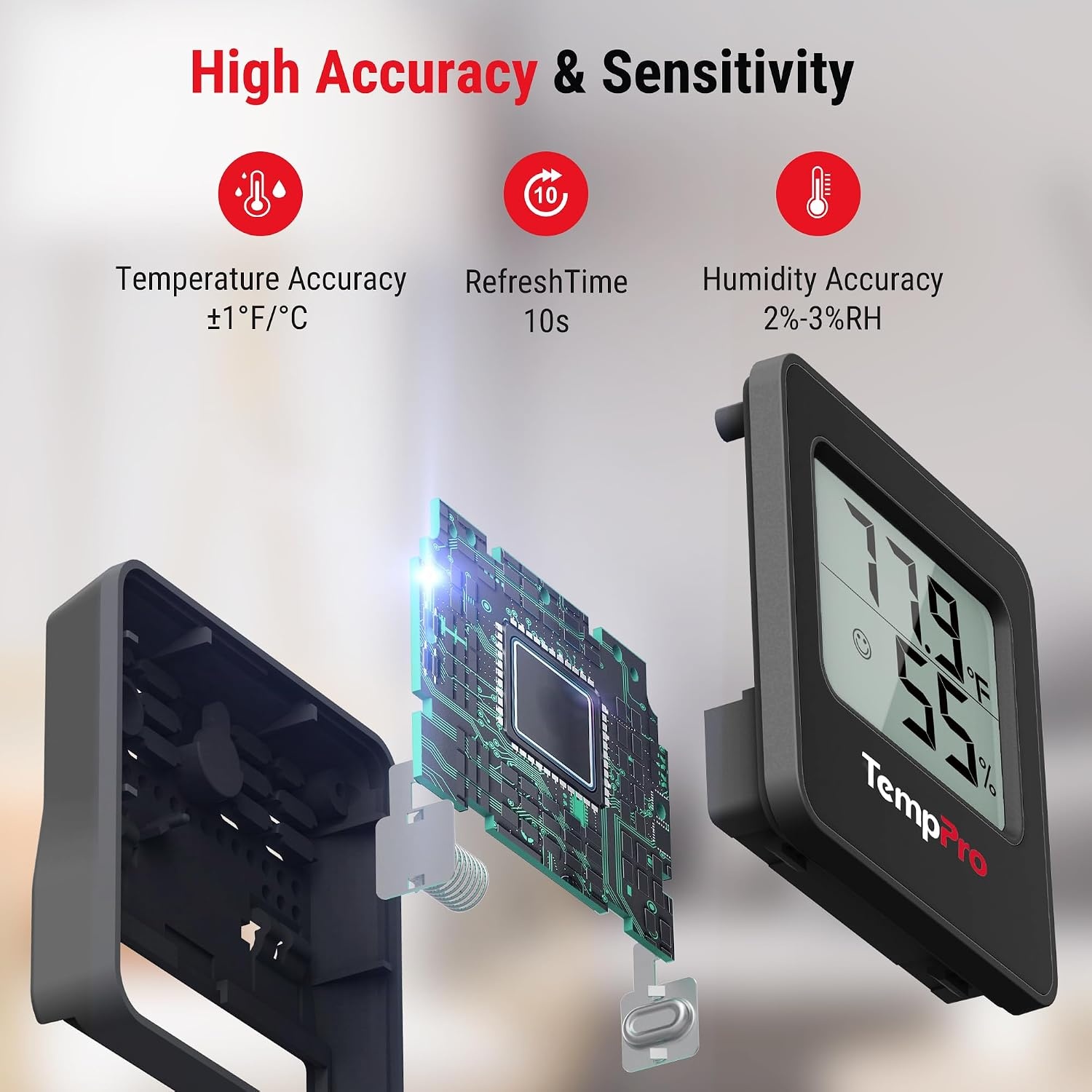image:imageTempPro TempAir Bluetooth Digital Hygrometer Indoor Thermometer of 260FT Humidity Meter with Smart App Room Thermometer Humidity Gauge with Temperature Humidity Sensor3