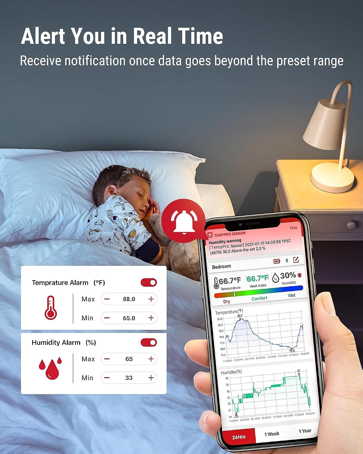 image:imageTempPro TempAir Bluetooth Digital Hygrometer Indoor Thermometer of 260FT Humidity Meter with Smart App Room Thermometer Humidity Gauge with Temperature Humidity Sensor1