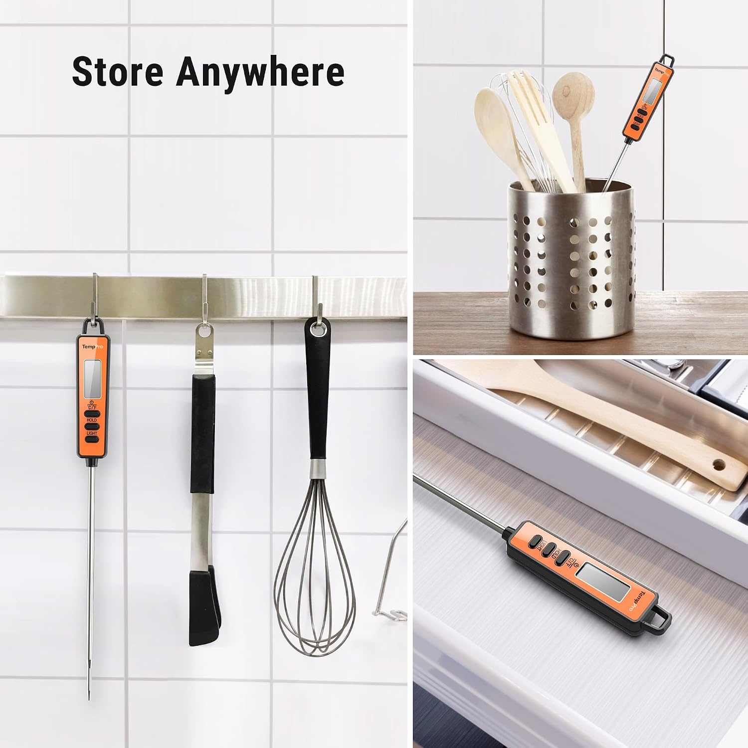 image:imageTempPro TempSwif 1 Sec Digital Meat Thermometer for Cooking Food Meat Thermometer Digital Backlitght LCD Display 53inche Super Long Probe Bread Baking Sourdough Liquids Candy Making Gift2