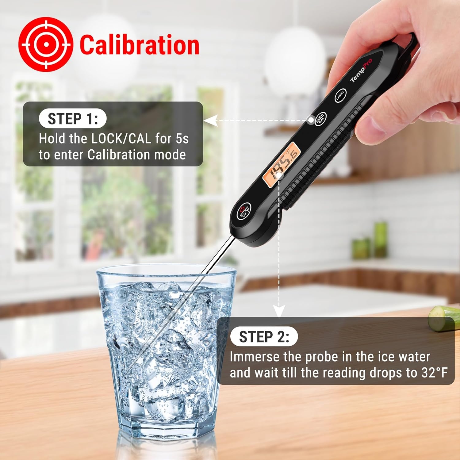 image:imageTempPro TempSwift 1 Sec Meat Thermometer Digital for Kitchen Cooking Food 39 inches Long Probe Calibration Backlight Bread Baking Sourdough Liquids Candy Making Accessories Previously ThermoProPitch black