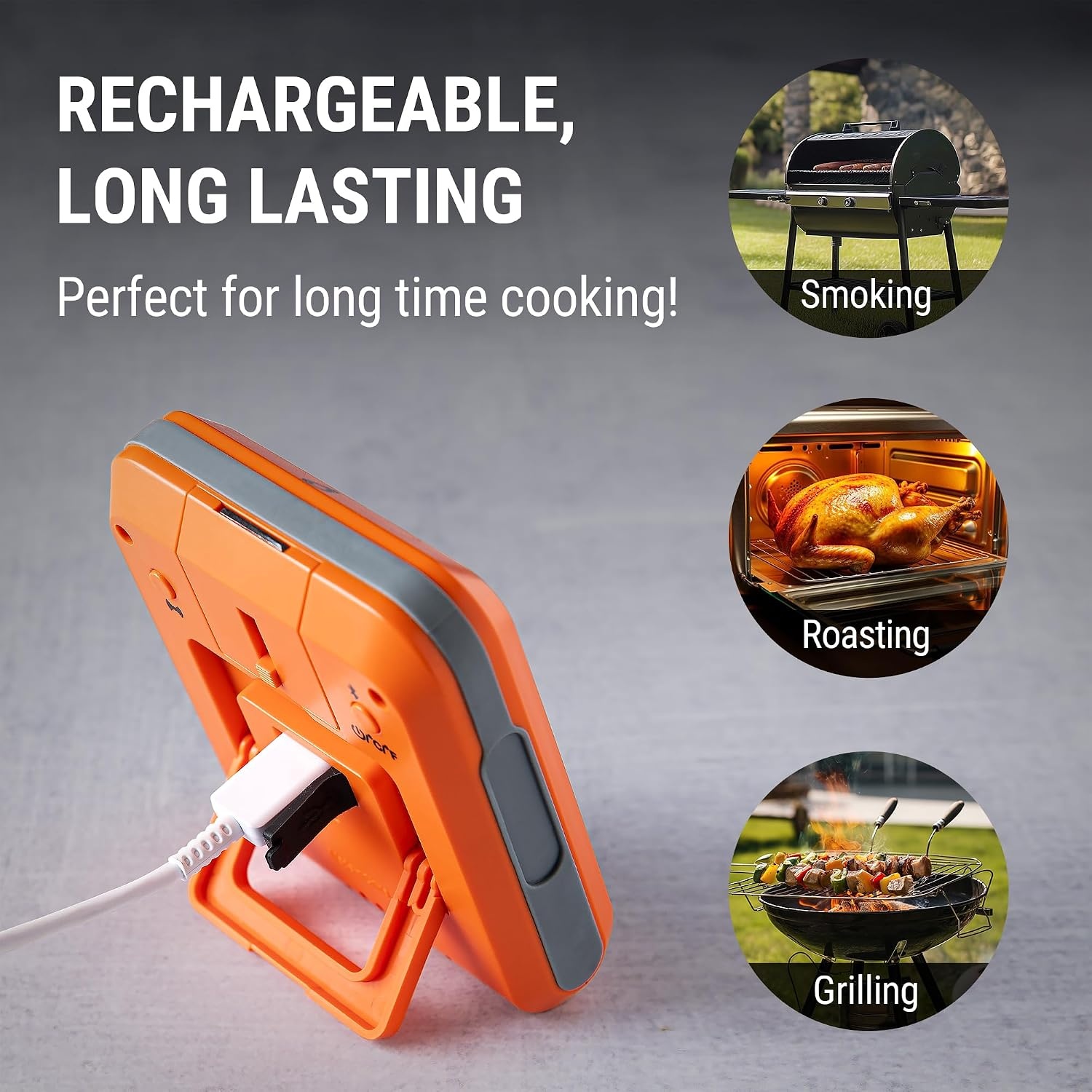 image:imageTempPro Wireless Meat Thermometer Digital for Grilling and Smoking 2 Probes Bluetooth Meat Thermometer for Cooking Rechargeable Smoker Accessories for BBQ Oven Previously ThermoPro2 Probes
