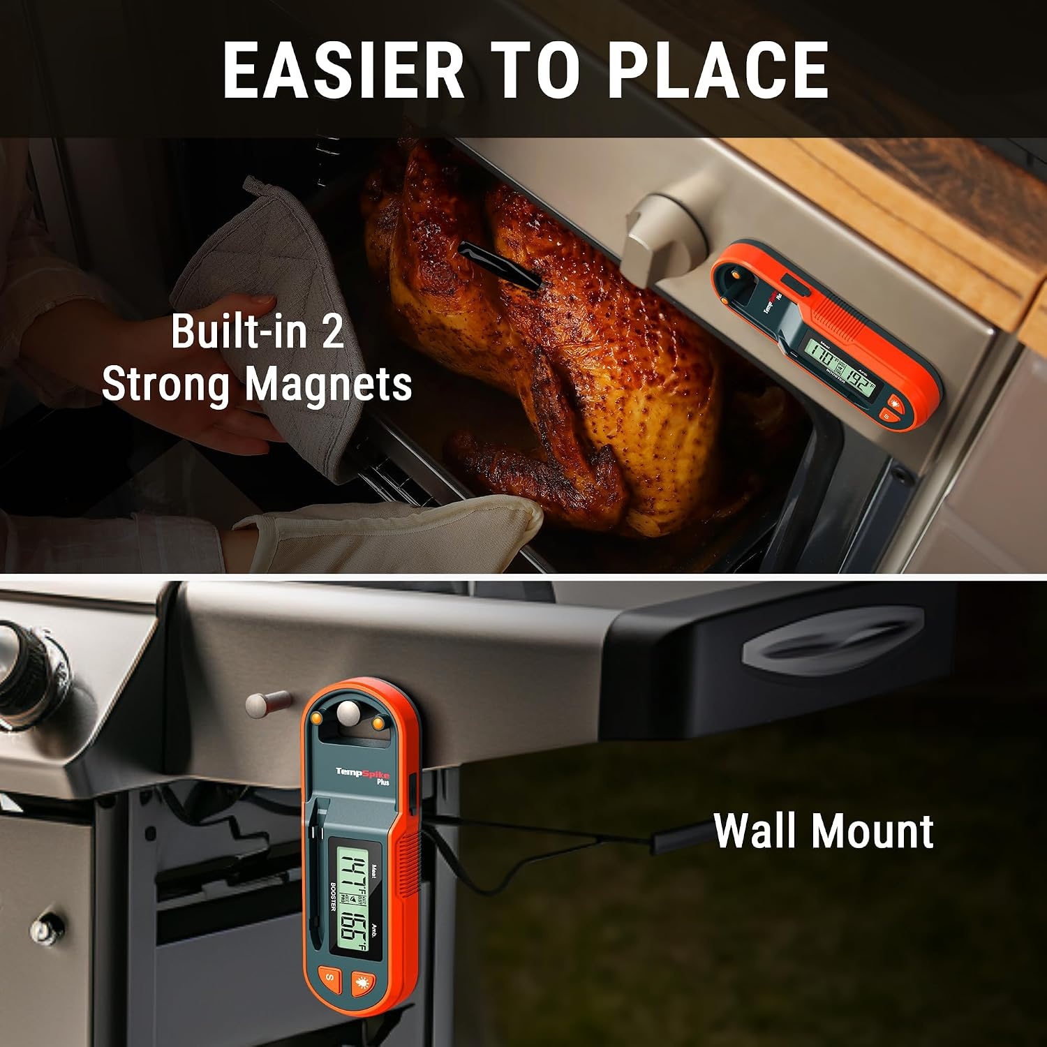 image:imageTempSpike 500FT Bluetooth Wireless Meat Thermometer for Grilling and Smoking Dual Meat Probes Grill Thermometer LCDEnhanced Booster Smoker BBQ Thermometer for Grill Rotisserie Turkey Beef1 probe