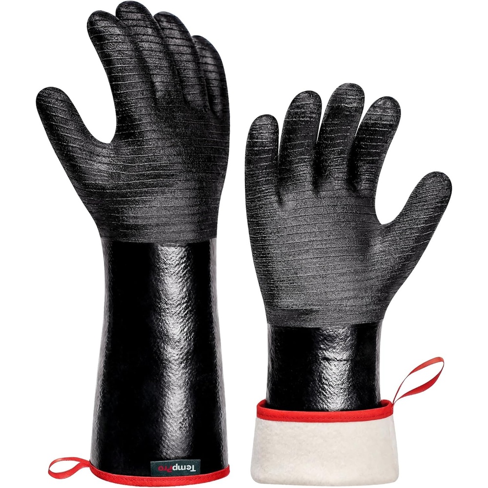 image:imageTempPro 932F Heat Resistant BBQ Gloves 14 Waterproof Oven amp Grill Gloves Oil amp SlipResistant Neoprene Oven Mitts for BBQ Fire Pit Rotisserie Smoker Accessories Gifts Previously ThermoPro14INCH