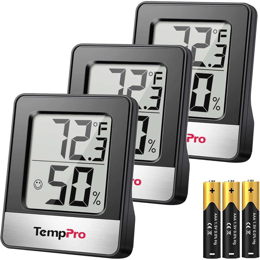 image:imageTempPro Indoor Outdoor Thermometer Wireless 500FT Outside Greenhouse Thermometer with Temperature Sensor Temperature Monitor for Patio Reptile House Home Baby Room Previously ThermoPro Outside Greenhouse Thermometer with Temperature Sensor Temperature Monitor for Patio Reptile House Home Baby RoomBlack Indoor Thermometer