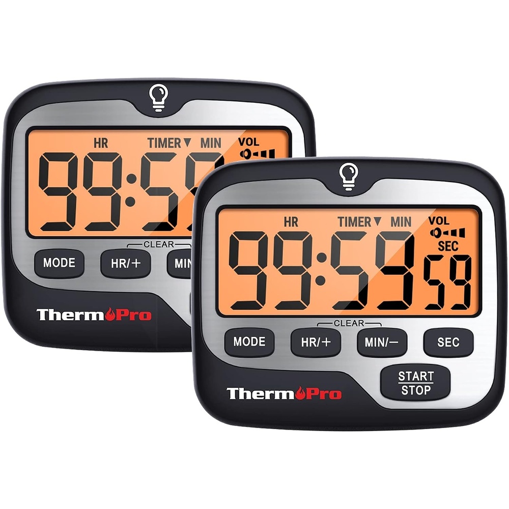 image:imageTempPro TM01 Kitchen Timers for Cooking with Count Up Countdown Timer Digital Timer for Kids Students with Touch Backlight Study Timers for Classroom Teacher SuppliesPreviously ThermoProDigital Timer 2 Pack