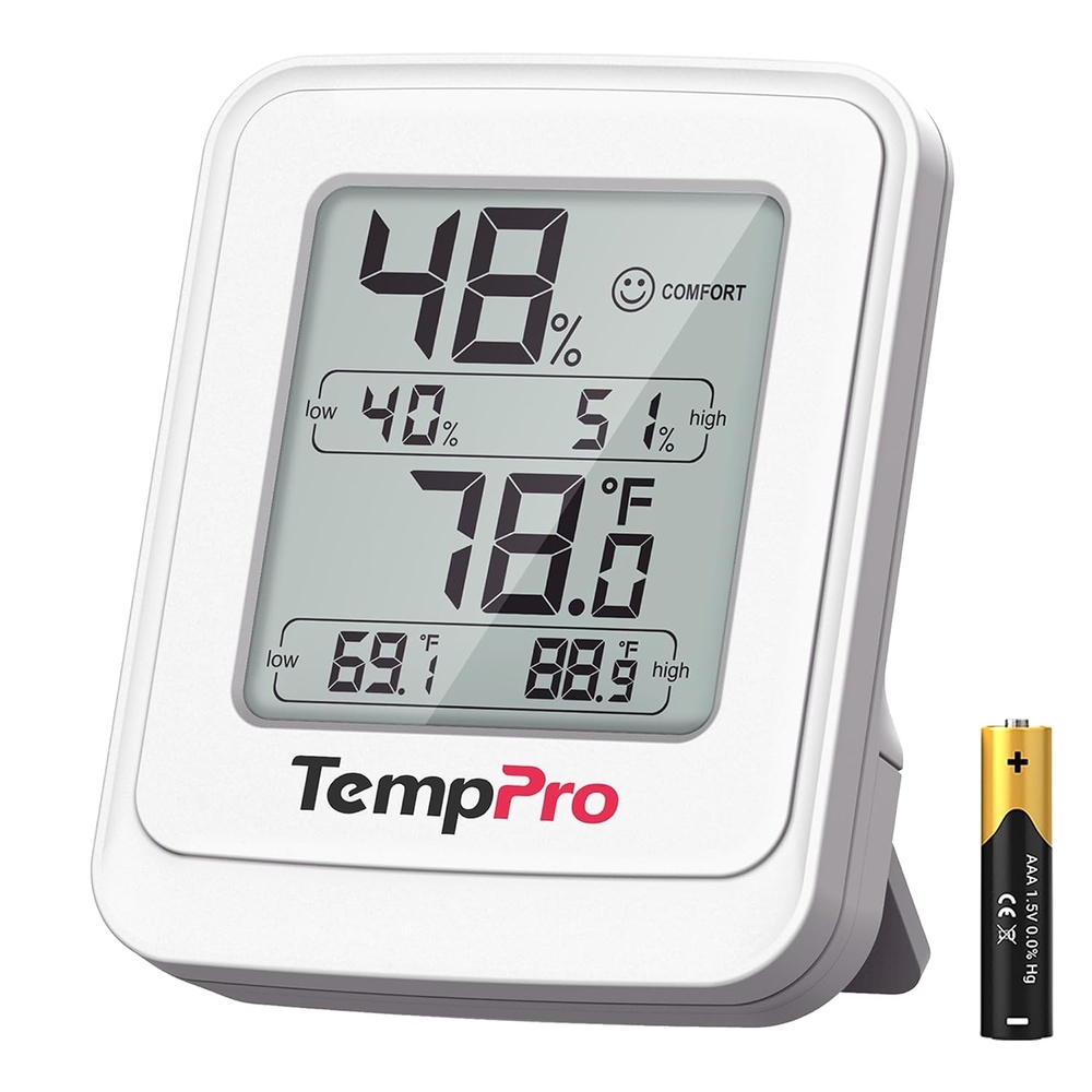 image:imageTempPro TP150 Digital Hygrometer Indoor Thermometer IPX5 HighHumidity Resistant Greenhouse Thermometer Temperature and Humidity Monitor HighLow Records Humidity Meter for Room Grow Tents Reptile1