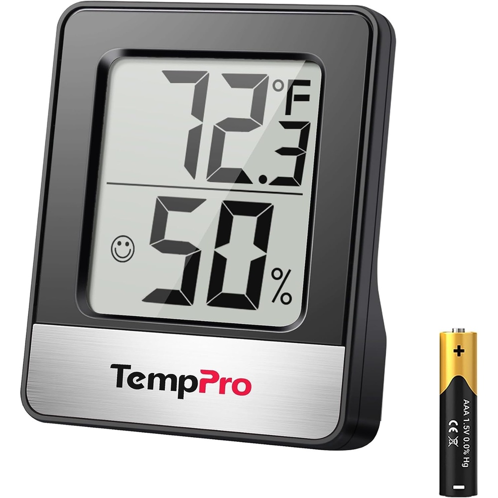 image:imageTempPro TP49 Digital Hygrometer Indoor Thermometer Humidity Meter Room Thermometer with Temperature and Humidity Monitor Mini Hygrometer Previously ThermoProBlack Indoor Thermometer