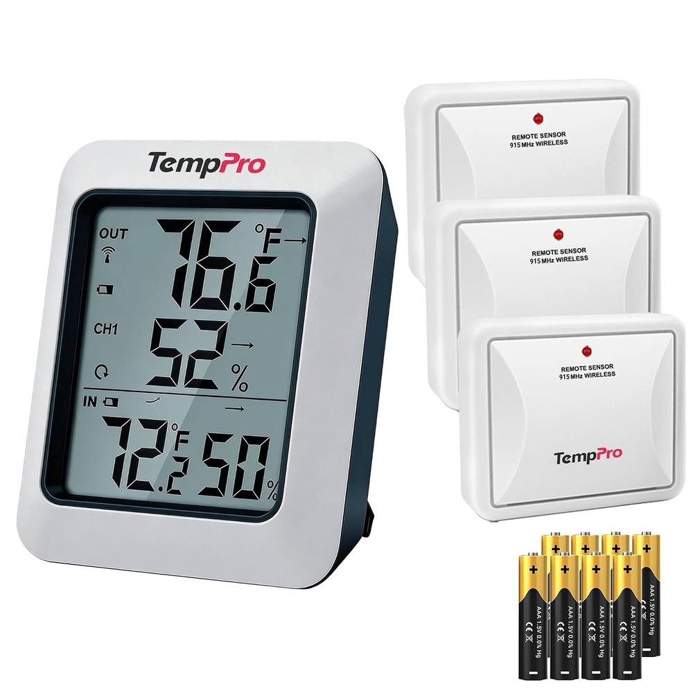 image:imageTempPro TP602 Digital Hygrometer Indoor Outdoor Thermometer Wireless Temperature and Humidity Gauge Monitor Room Thermometer with 500ft150m Range Humidity Meter Previously ThermoPro3