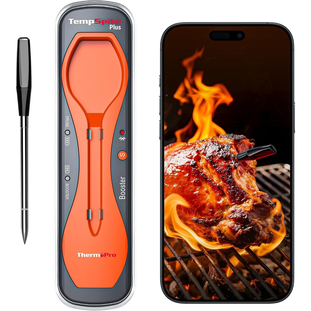 image:imageThermoPro 600FT Wireless Meat Thermometer with Upgraded UltraThin Probe Bluetooth Meat Thermometer Wireless for Outside Grill Smoker Thermometer for BBQ Oven Rotisserie Sous Vide TP970