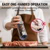 TempPro Electric Salt and Pepper Grinder Set, Rechargeable Salt Grinder Set | Salt and Pepper Shakers with 6 External Adjustable Settings, Foodgrade Stainless Steel Salt and Pepper Set for Him Dad Father
