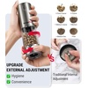 TempPro Electric Salt and Pepper Grinder Set, Rechargeable Salt Grinder Set | Salt and Pepper Shakers with 6 External Adjustable Settings, Foodgrade Stainless Steel Salt and Pepper Set for Him Dad Father