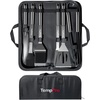 TempPro Grilling Accessories Grill Set with Spatula, Fork, Brush & Tongs, Heavy Duty Stainless Steel Grill Tools for Camping Burger, BBQ Accessories for Men Dad Him (Previously ThermoPro)