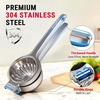 TempPro Lemon Lime Squeezer, 304 Stainless Steel Hand Press Citrus Juicer | Grooved Bowl, Heavy-Duty Hinged Handle, High Juice Yield, Easy to Use & Dishwasher Safe