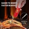 TempPro TP03B Digital Meat Thermometer for Cooking, Instant Read Thermometer with Backlight, Kitchen Food Thermometer for Grill Smoker BBQ Oil Deep Fry Candy Bread Coffee (Previously ThermoPro)(Bright red)