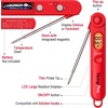 TempPro TP03B Digital Meat Thermometer for Cooking, Instant Read Thermometer with Backlight, Kitchen Food Thermometer for Grill Smoker BBQ Oil Deep Fry Candy Bread Coffee (Previously ThermoPro)(Bright red)