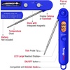 TempPro TP03B Digital Meat Thermometer for Cooking, Instant Read Thermometer with Backlight, Kitchen Food Thermometer for Grill Smoker BBQ Oil Deep Fry Candy Bread Coffee (Previously ThermoPro)(Blue)