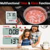 TempPro TP16 Large LCD Digital Meat Thermometer for Cooking, Smoking, Grilling, BBQ Food Temperature Indicator with Clock Timer and Stainless Steel Probe, Black(Previously ThermoPro)(Light Silver)