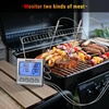 TempPro TP17 Dual Probe Digital Cooking Meat Thermometer Large LCD Backlight Food Grill Thermometer with Timer Mode for Smoker Kitchen Oven BBQ, Silver (Previously ThermoPro)(2-probes)