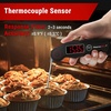 TempPro TP19 Waterproof Digital Meat Thermometer for Grilling with Ambidextrous Backlit & Thermocouple Instant Read Kitchen Cooking Food Thermometer for Candy Water Grill Smoker (Previously ThermoPro)(Pitch-black)