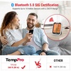 TempPro TempAir Bluetooth Thermometer for Room Temperature with Clock | 260 ft Smart Temperature Sensor and Humidity Meter with Backlit, Hygrometer Indoor Thermometer with Data Storage Export