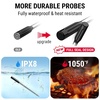 TempPro TempSpike 500ft Wireless Meat Thermometer with Upgraded Meat Probe | Bluetooth Meat Thermometer for Cooking Kitchen Oven Smoker, Rechargeable Wireless Thermometer for Backyard Grill BBQ Gifts(Dark Red)