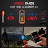 TempPro TempSpike 600ft Wireless Meat Thermometer with 2 Color-Coded Probes | Bluetooth Meat Thermometer Wireless with LCD-Enhanced Booster for Food Cooking Grill Smoker Rotisserie Sous Vide(Yellow & Red 2 Probes)