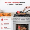 TempPro TempSwift Rechargeable Digital Meat Thermometer for Cooking | 2 Probes Food Thermometer with Stainless Steel Design, Cooking Thermometer with Alarm & Backlight for BBQ Grill Smoker Oven(Silver)