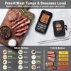 TempPro TempSync 500FT Wireless Meat Thermometer for Grilling and Smoking | RF Technology, 2 Probes, Alarms, Large Backlit LCD Display, Smoker BBQ Kitchen Food Thermometer for Meat Turkey Cooking Gift(Pitch-black)