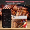 TempPro Wireless Meat Thermometer Digital for Grilling and Smoking, 2 Probes Bluetooth Meat Thermometer for Cooking, Rechargeable Smoker Accessories for BBQ Oven (Previously ThermoPro)(4 Probes)