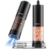 TempPro Electric Salt and Pepper Grinder Set Rechargeable, 110ml Automatic Pepper Grinder Shakers with External Adjustment, Refillable Pepper Mill Set for House Warming Gifts(Previously ThermoPro)