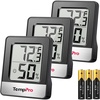 TempPro Indoor Outdoor Thermometer Wireless 500FT, Outside Greenhouse Thermometer with Temperature Sensor, Temperature Monitor for Patio Reptile House Home Baby Room (Previously ThermoPro) | Outside Greenhouse Thermometer with Temperature Sensor, Temperature Monitor for Patio Reptile House Home Baby Room(Black Indoor Thermometer)