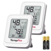 TempPro TP150 Digital Hygrometer Indoor Thermometer, IPX5 High-Humidity Resistant Greenhouse Thermometer Temperature and Humidity Monitor, High/Low Records Humidity Meter for Room Grow Tents, Reptile(2)