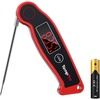 TempPro TP19 Waterproof Digital Meat Thermometer for Grilling with Ambidextrous Backlit & Thermocouple Instant Read Kitchen Cooking Food Thermometer for Candy Water Grill Smoker (Previously ThermoPro)(Bright Red)