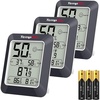 TempPro TP50 3 Pieces Digital Hygrometer Indoor Thermometer Room Thermometer and Humidity Gauge with Temperature Humidity Monitor (Previously ThermoPro)(Black)