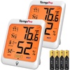 TempPro TP53 2 Pack Digital Hygrometer Indoor Thermometer for Home, Temperature Humidity Meter with Comfort Indicator & Max Min Records, Backlit Display Room Thermometer (Previously ThermoPro)(2)