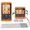 TempPro TP829 1000ft Wireless Meat Thermometer Digital for Grilling and Smoking, 4 Meat Probes Grill Thermometer for Outside Grill, Thermometer Cooking Gift for Dad Him Husband (Previously ThermoPro)(Four Probes)