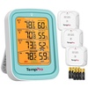 TempPro TempAir 500FT Indoor Outdoor Thermometer Wireless with 3 Sensors | Temperature and Humidity Gauge Monitor for Home Greenhouse Garage RV, Batteries Included, Room Thermometer Inside Outside(Blue)